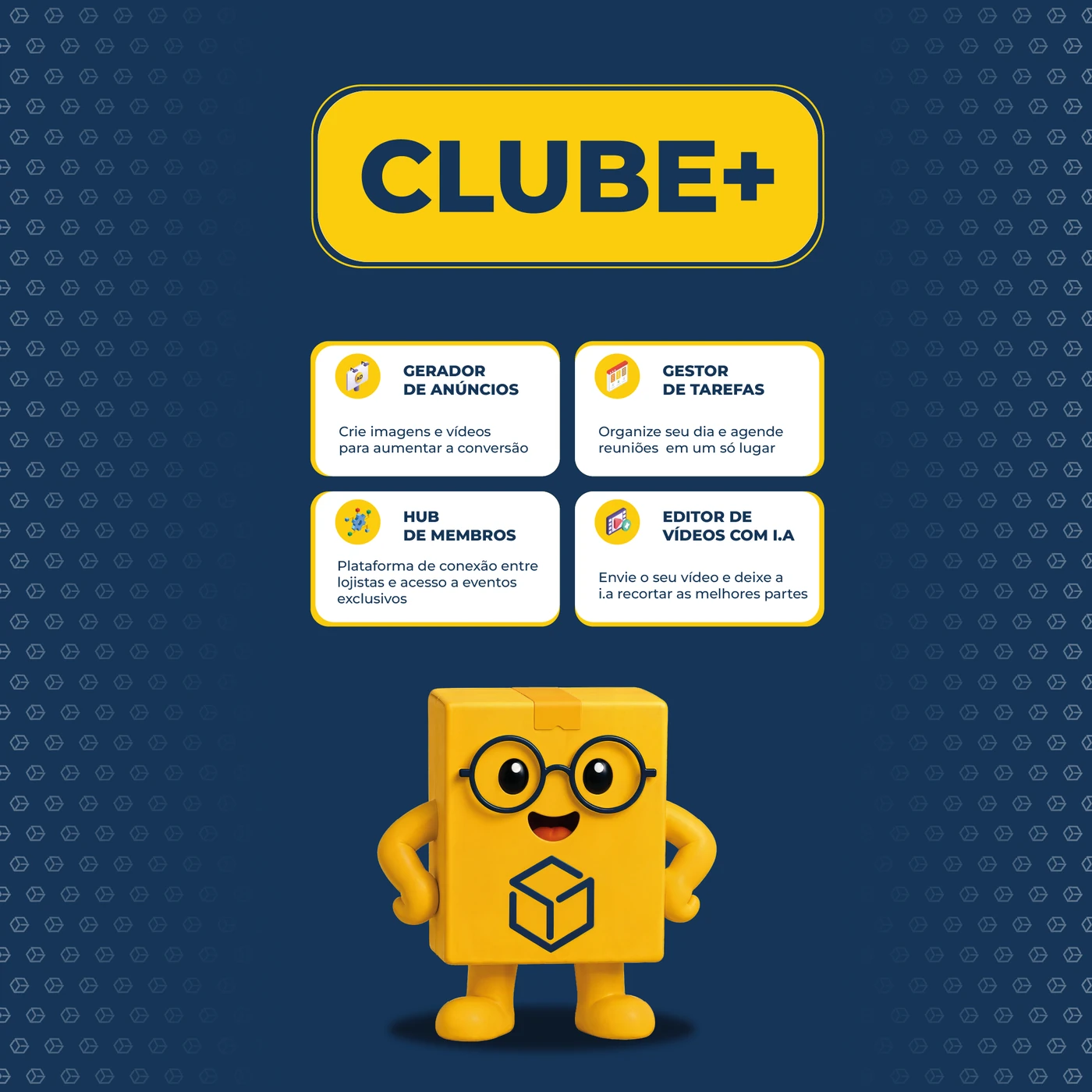 Imagem demonstrativa do Clube+ usada como referência no Gerador de Fotos